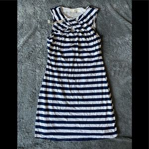 Navy/White striped jersey dress